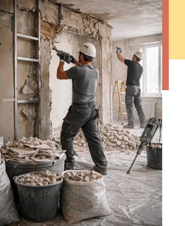 Демонтажные работы в Ангарске от 2774 руб. — услуги и цена под ключ | ОТДЕЛОЧНИК-Нгр