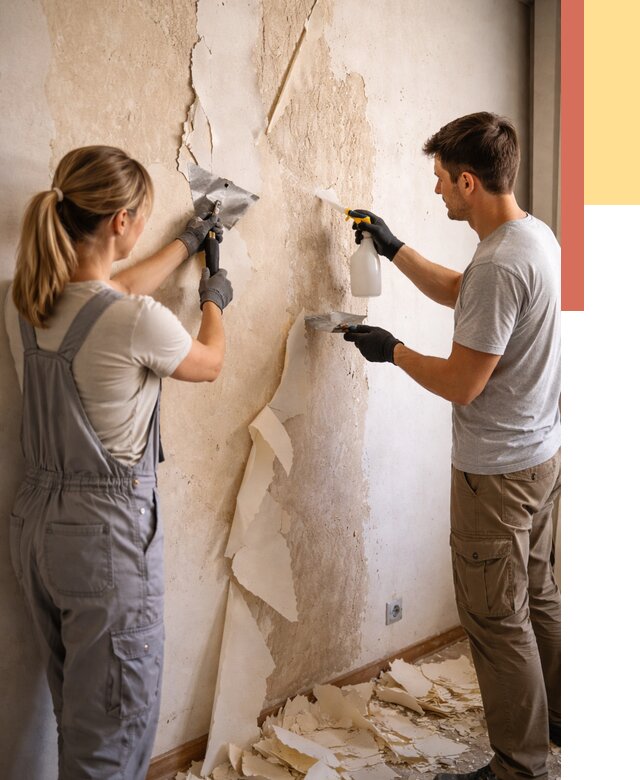 Снятие старых обоев в Ангарске от 5394 руб. под ключ недорого | ОТДЕЛОЧНИК-Нгр