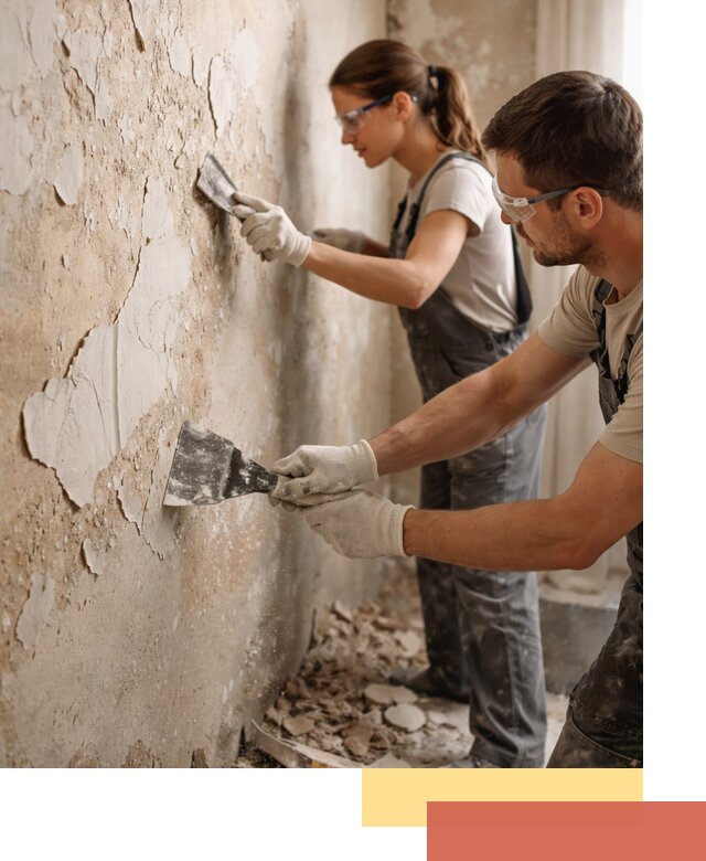 Снятие старой шпаклевки и подготовка поверхностей в Ангарске