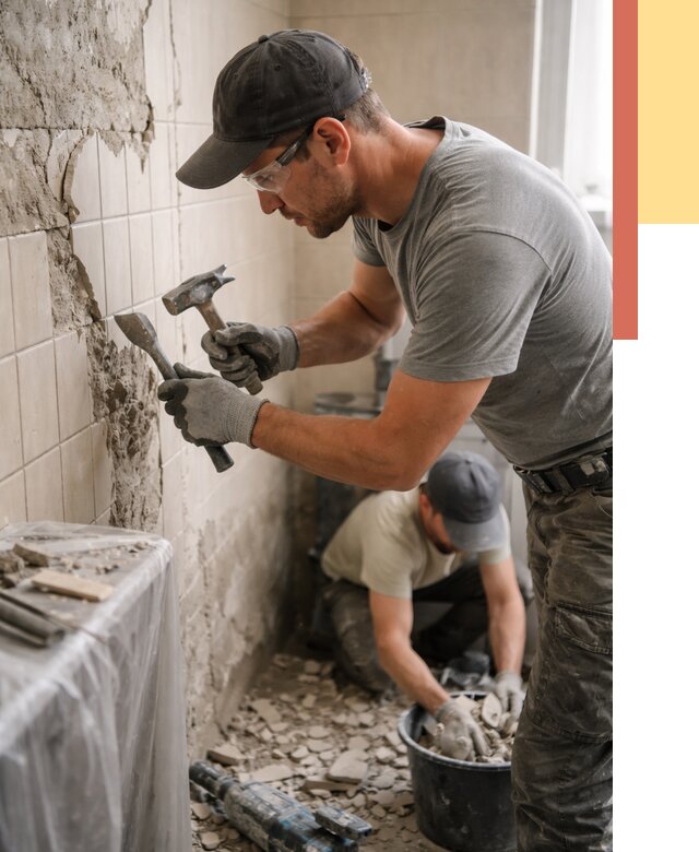 Демонтаж плитки со стен в Ангарске от 873 руб. — быстро и недорого | ОТДЕЛОЧНИК-Нгр