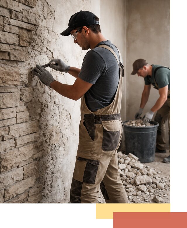 Демонтаж декоративного камня в Ангарске профессионально и безопасно