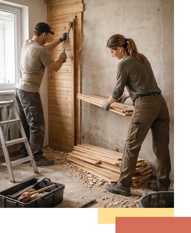 Демонтаж вагонки со стен в Ангарске — профессиональный демонтаж