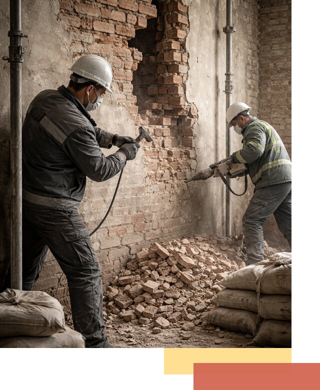 Демонтаж кирпичных стен в Ангарске быстро и безопасно