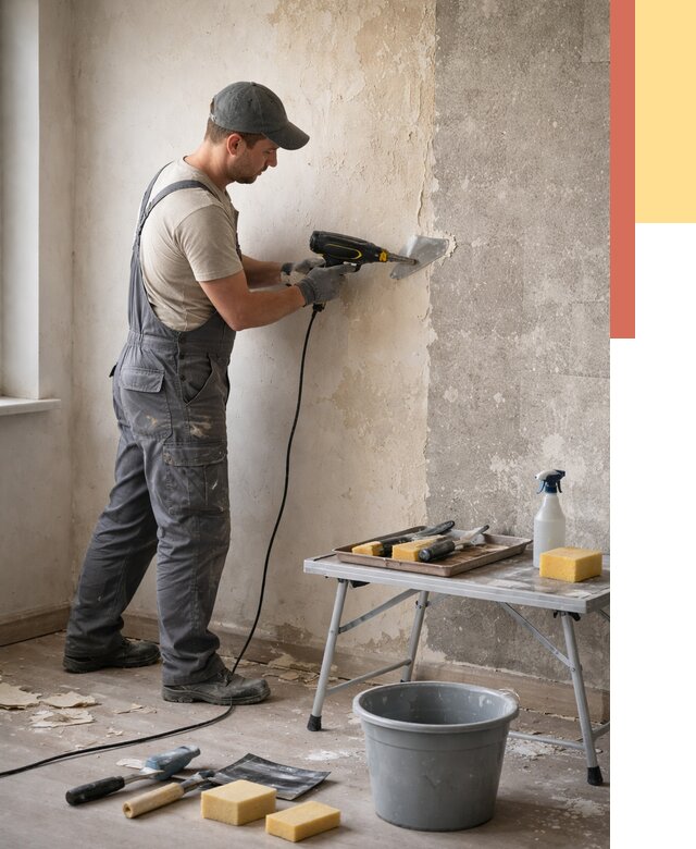 Очистка стен от клея в Ангарске от 1901 руб. — снятие и удаление клея со стен | ОТДЕЛОЧНИК-Нгр