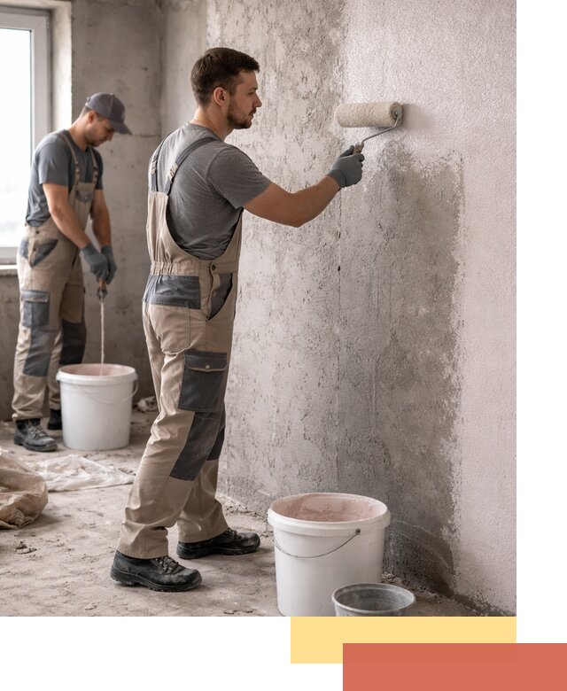 Нанесение бетоноконтакта на стены в Ангарске для последующей отделки