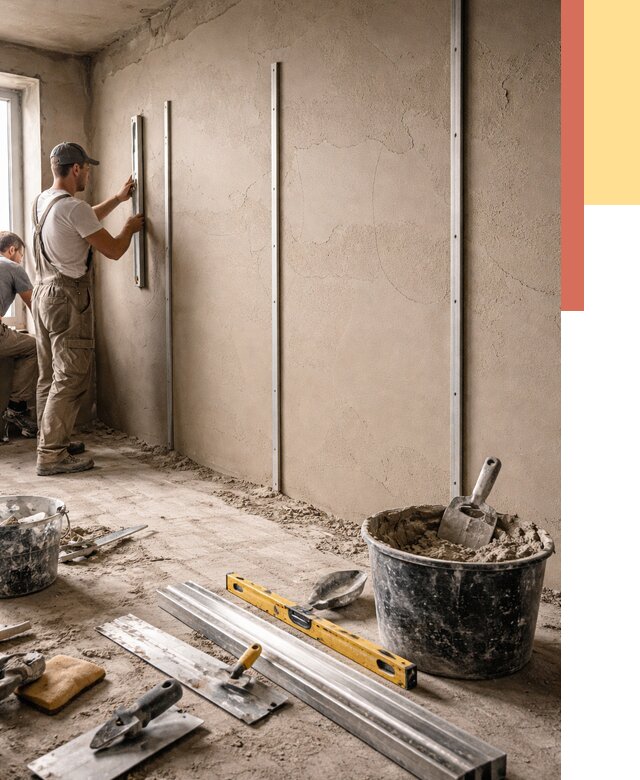 Штукатурка стен по маякам в Ангарске от 5651 руб./м² — выравнивание под ключ | ОТДЕЛОЧНИК-Нгр