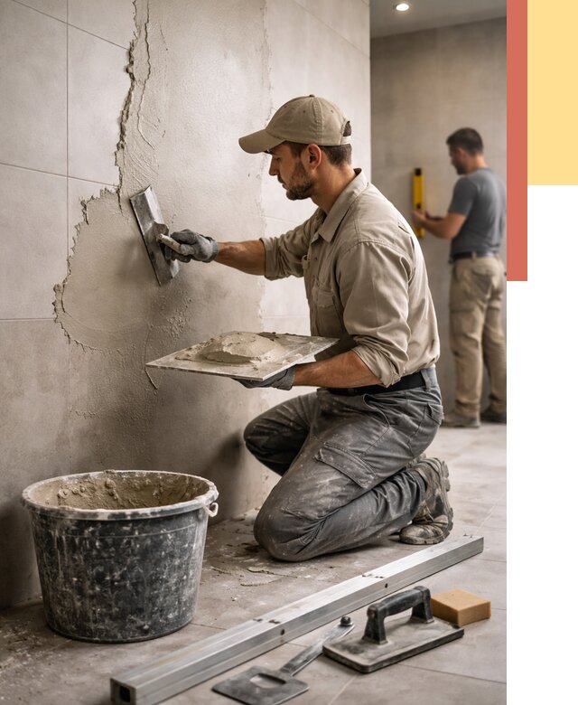 Штукатурка стен в ванной в Ангарске от 4623 руб./м² — выравнивание под ключ | ОТДЕЛОЧНИК-Нгр