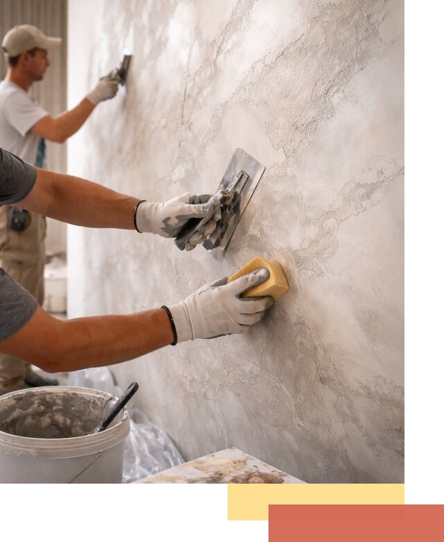 Декоративная штукатурка под мрамор в Ангарске для стен и потолков