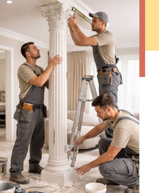 Установка декоративных колонн в Ангарске от 12329 руб. под ключ | ОТДЕЛОЧНИК-Нгр