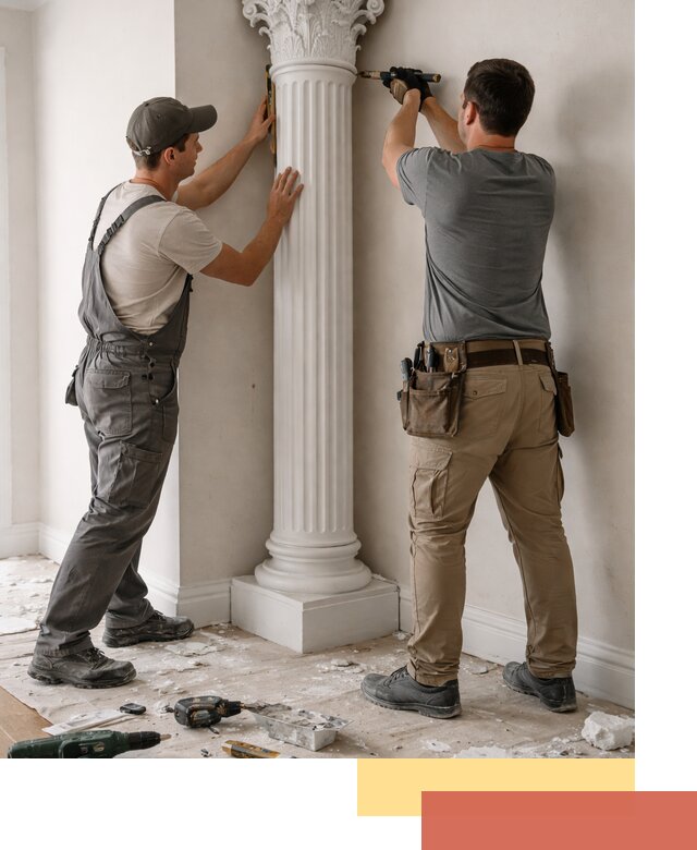 Установка декоративных колонн в Ангарске под ключ