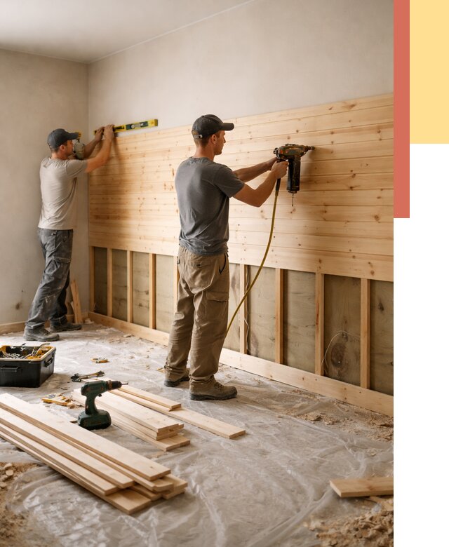 Монтаж деревянной вагонки на стены в Ангарске от 7706 руб. | Услуги монтажа вагонки | ОТДЕЛОЧНИК-Нгр