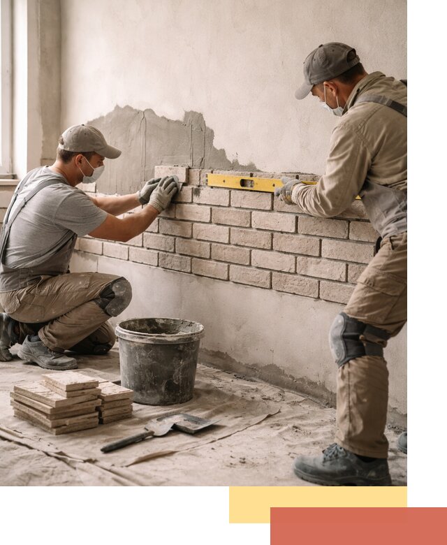 Монтаж декоративного кирпича профессионально в Ангарске