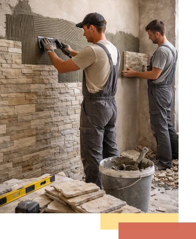 Монтаж искусственного камня в Ангарске — облицовка стен и фасадов