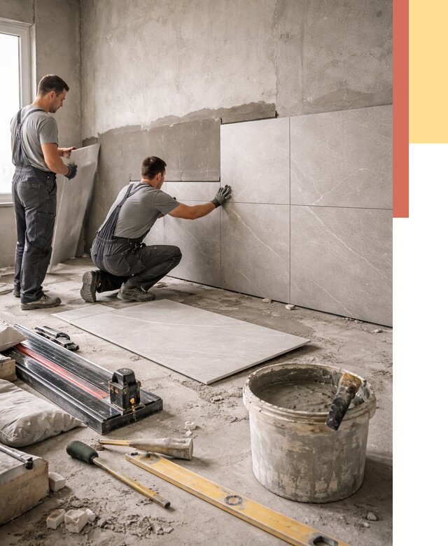 Облицовка стен керамогранитом в Ангарске от 4315 руб./м² — услуги под ключ | ОТДЕЛОЧНИК-Нгр