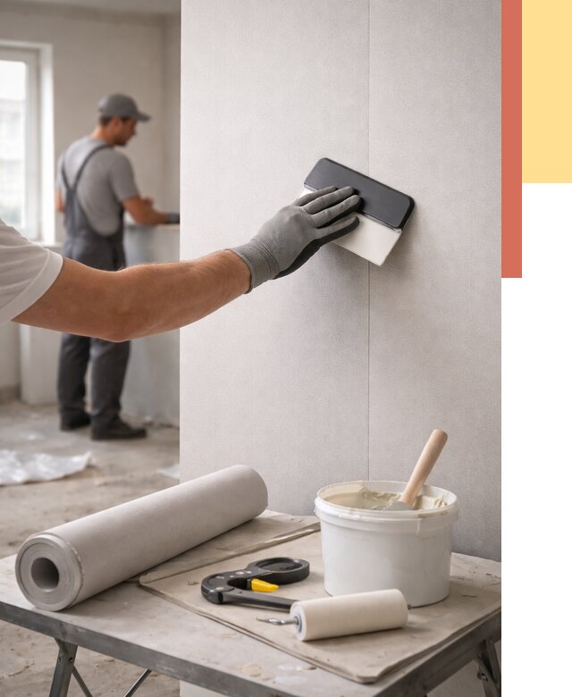 Поклейка обоев под покраску в Ангарске от 3596 руб. за м2 | ОТДЕЛОЧНИК-Нгр