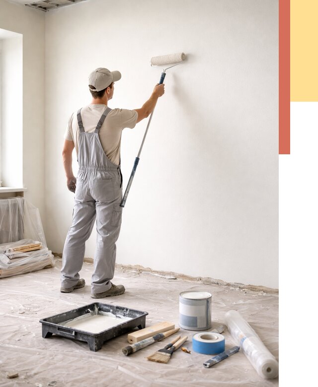 Покраска стен водоэмульсионной краской в Ангарске от 462 руб. за м² | ОТДЕЛОЧНИК-Нгр