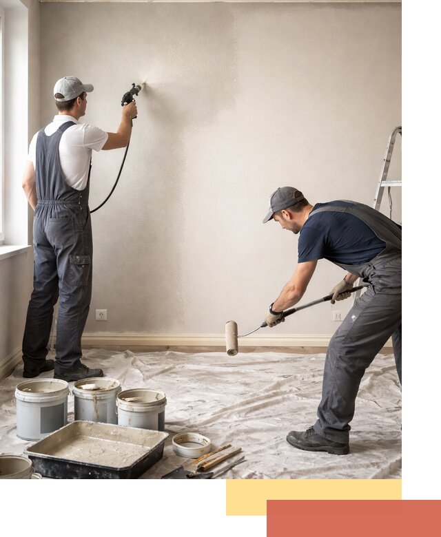 Покраска стен моющейся краской и защита поверхностей в Ангарске