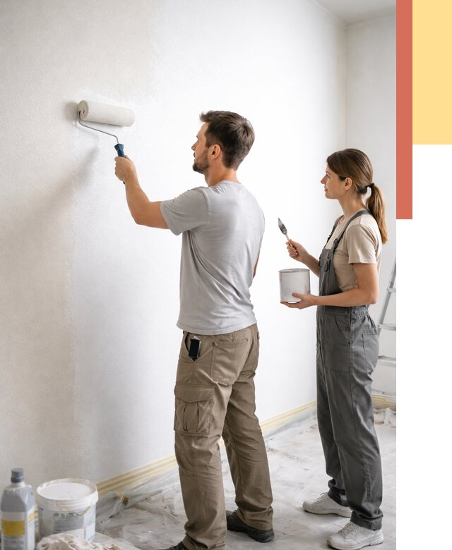 Окраска стен по стеклохолсту в Ангарске от 4623 руб/м² под ключ | ОТДЕЛОЧНИК-Нгр