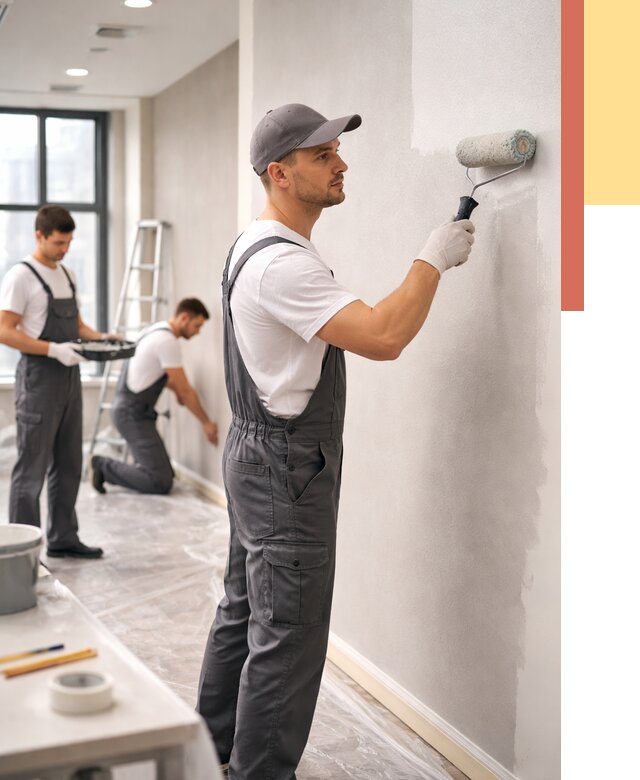 Покраска стен в офисе в Ангарске от 8733 руб. — быстро и недорого | ОТДЕЛОЧНИК-Нгр