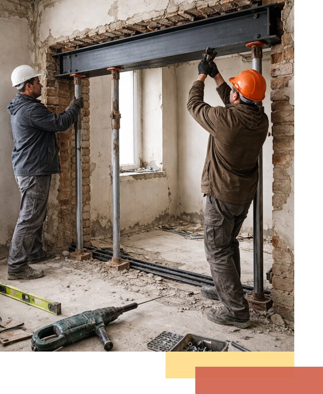 Усиление проема в стене в Ангарске для расширения и безопасности