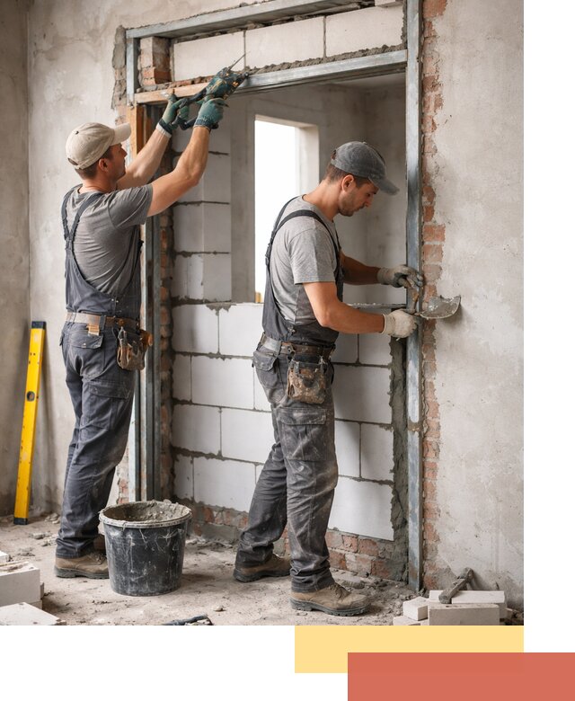 Закладка дверного проема под ключ в Ангарске: демонтаж, монтаж, отделка