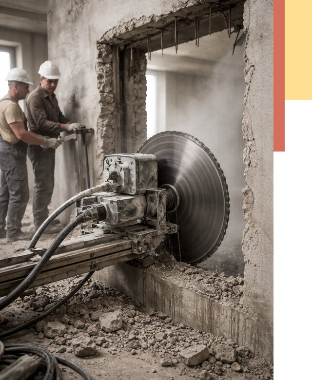 Алмазная резка проемов в Ангарске от 4623 руб. быстро и недорого | ОТДЕЛОЧНИК-Нгр