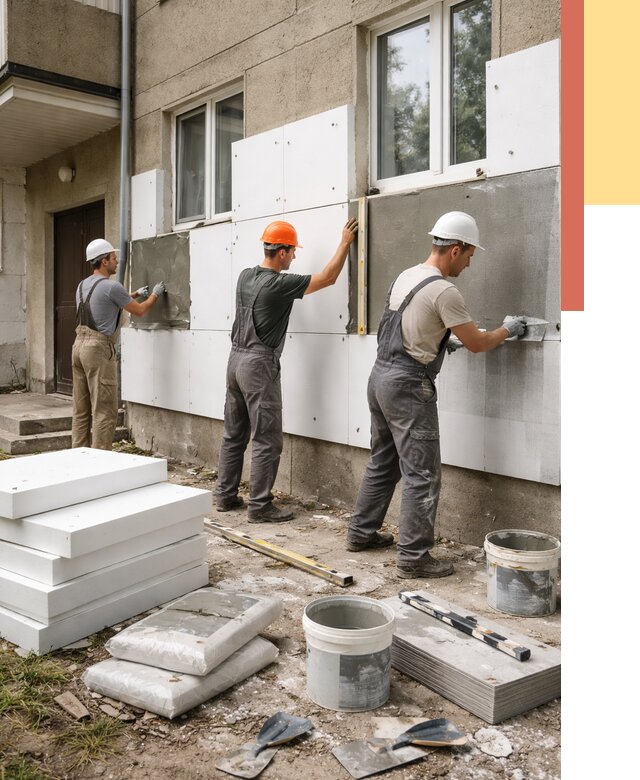 Утепление стен пенопластом в Ангарске от 1798 руб. — недорого и под ключ | ОТДЕЛОЧНИК-Нгр