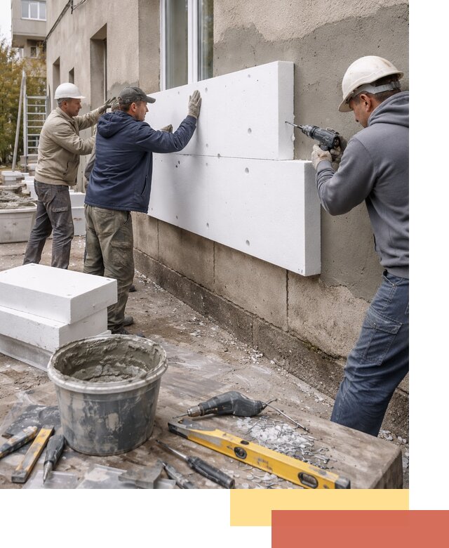 Утепление наружных стен пенопластом в Ангарске