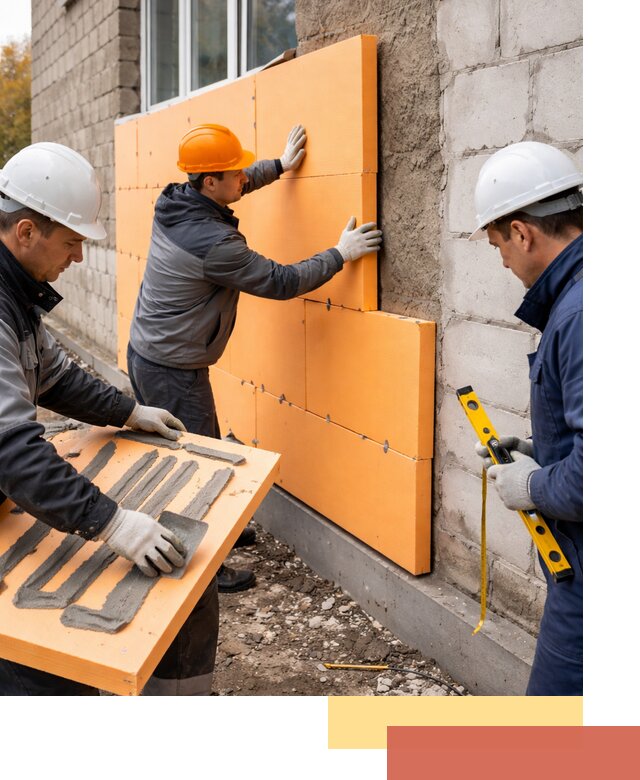 Утепление фасада пеноплексом под ключ в Ангарске