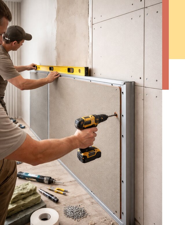 Шумоизоляция стен панелями ЗИПС в Ангарске от 2260 руб./м² под ключ | ОТДЕЛОЧНИК-Нгр