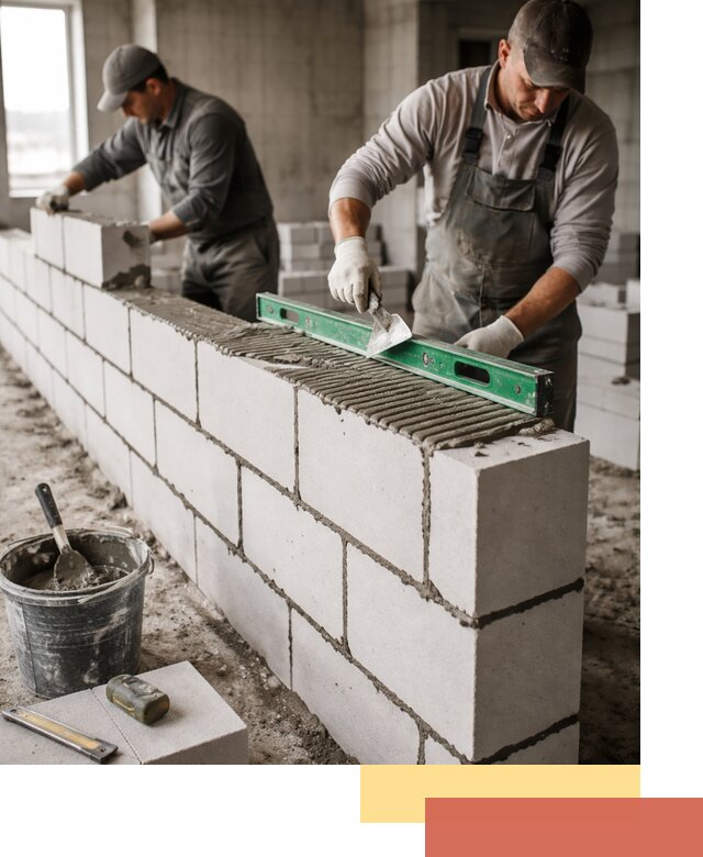 Кладка перегородок из газобетона в Ангарске быстро и качественно