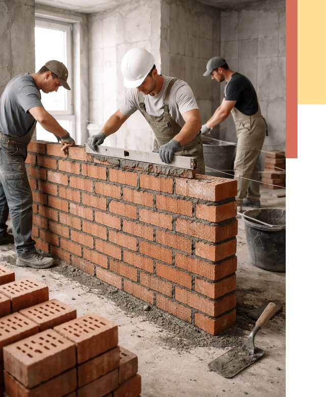 Кладка перегородок из кирпича в Ангарске от 3596 руб. за м² | ОТДЕЛОЧНИК-Нгр