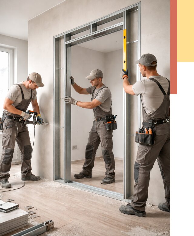 Устройство дверного проема в перегородке в Ангарске от 4623 руб. под ключ | ОТДЕЛОЧНИК-Нгр