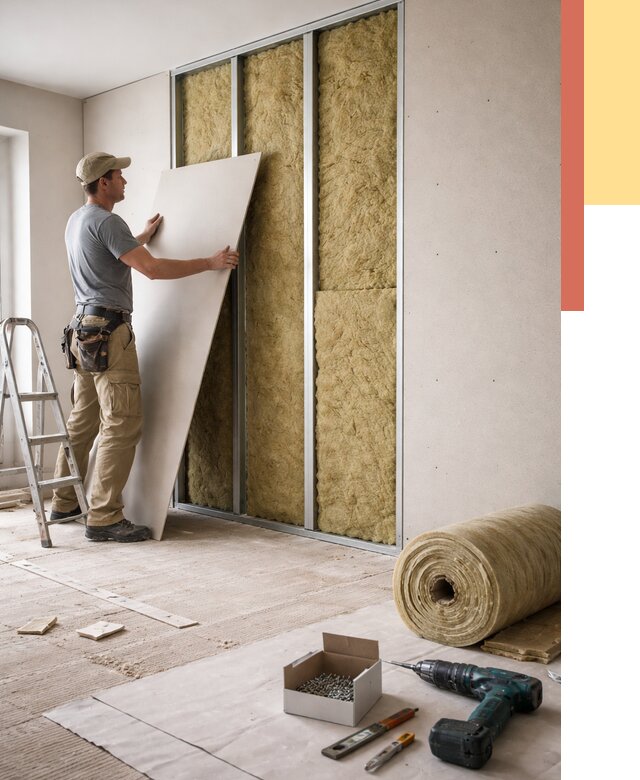 Перегородка из гипсокартона с шумоизоляцией в Ангарске от 3205 руб. | ОТДЕЛОЧНИК-Нгр