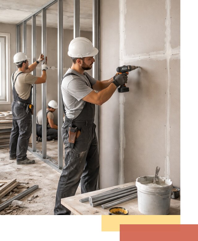 Перегородки из огнестойкого гипсокартона в Ангарске под ключ