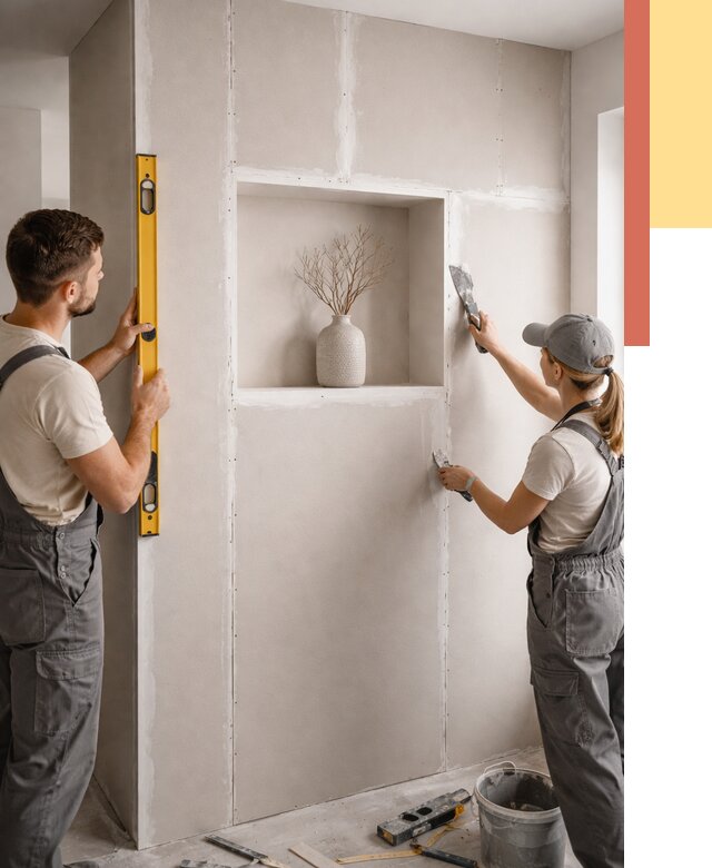 Перегородка из гипсокартона с нишей в Ангарске от 3339 руб. под ключ | ОТДЕЛОЧНИК-Нгр