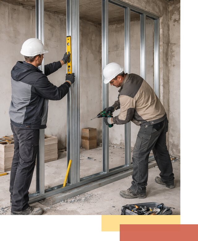 Монтаж каркаса перегородки из профиля в Ангарске