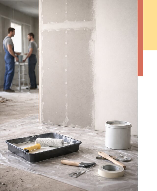 Покраска перегородок из гипсокартона в Ангарске от 4623 руб. под ключ | ОТДЕЛОЧНИК-Нгр