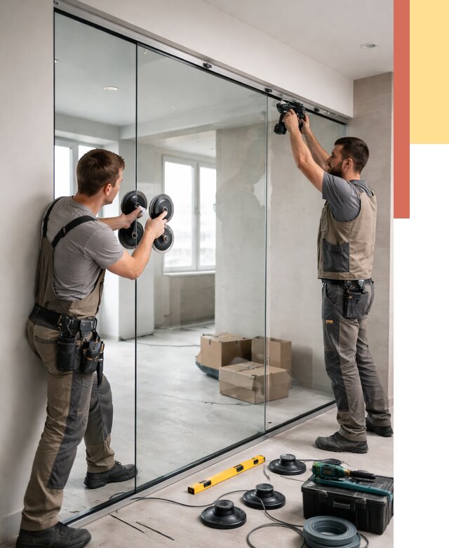 Монтаж стеклянных перегородок в Ангарске от 6678 руб. | ОТДЕЛОЧНИК-Нгр