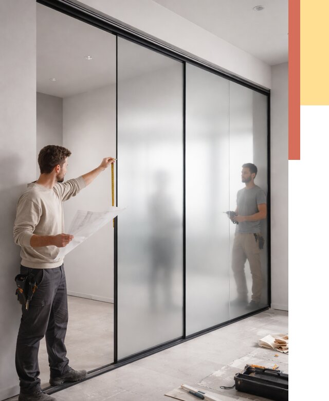 Матовые стеклянные перегородки в Ангарске от 8733 руб. — монтаж и установка | ОТДЕЛОЧНИК-Нгр