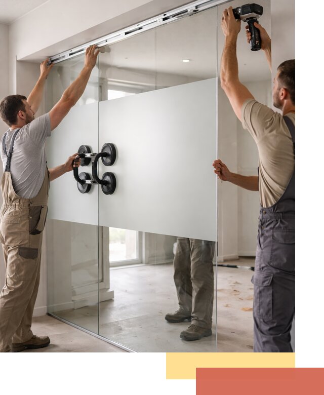 Матовые стеклянные перегородки под ключ в Ангарске