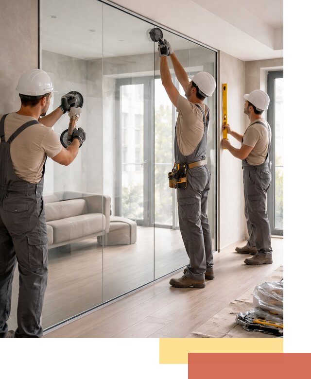 Перегородки из закаленного стекла в Ангарске для офисов и квартир