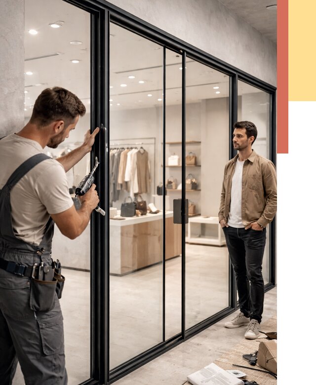 Стеклянные перегородки для магазинов в Ангарске от 8425 руб. под ключ | ОТДЕЛОЧНИК-Нгр