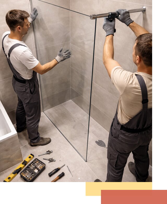 Стеклянные перегородки для душа в Ангарске — изготовление и монтаж