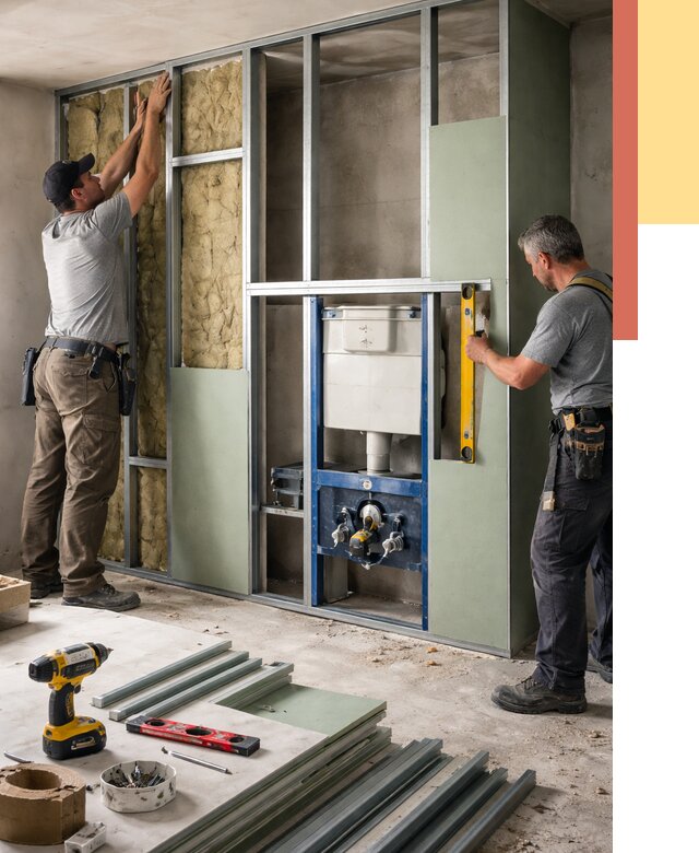 Установка сантехнических перегородок в Ангарске от 8733 руб. | ОТДЕЛОЧНИК-Нгр