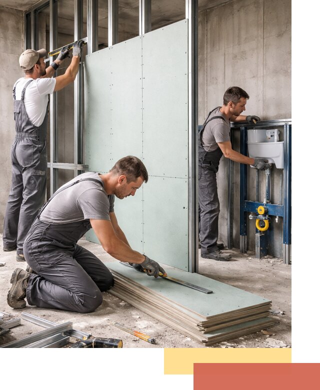 Монтаж и ремонт сантехнических перегородок в Ангарске