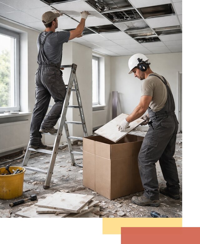 Демонтаж потолочной плитки в Ангарске быстро и аккуратно