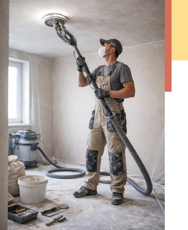 Шлифовка потолка в Ангарске от 3596 руб. — услуги шлифования потолка | ОТДЕЛОЧНИК-Нгр