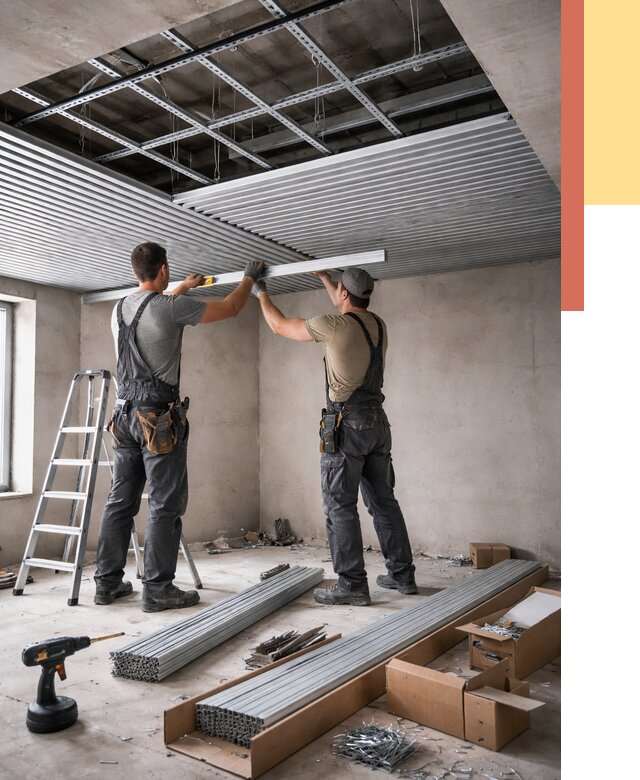 Монтаж реечного потолка в Ангарске от 4623 руб. под ключ | ОТДЕЛОЧНИК-Нгр