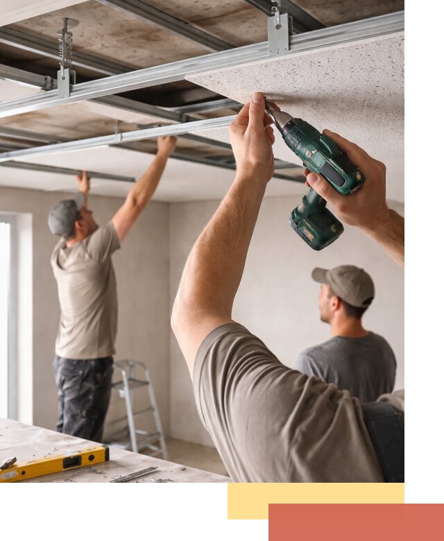 Монтаж акустического потолка в Ангарске под ключ